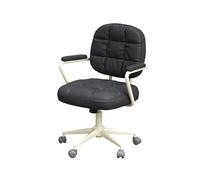 L3s9mPzVb4 Silla de Oficina Silla de Oficina Cuero PU, cómodo Respaldo, Silla for el hogar, Dormitorio Femenino, giratoria, Maquillaje(Negro)