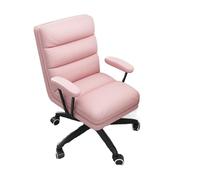 L3s9mPzVb4 Silla de Oficina Silla giratoria de Cuero Artificial for Uso doméstico, cómoda Silla for Juegos, Elevador, Oficina, Dormitorio, Respaldo Maquillaje(Pink)