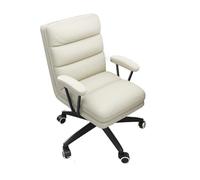 L3s9mPzVb4 Silla de Oficina Silla giratoria de Cuero Artificial for Uso doméstico, cómoda Silla for Juegos, Elevador, Oficina, Dormitorio, Respaldo Maquillaje(Blanco)