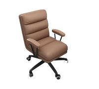 L3s9mPzVb4 Silla de Oficina Silla giratoria de Cuero Artificial for Uso doméstico, cómoda Silla for Juegos, Elevador, Oficina, Dormitorio, Respaldo Maquillaje(Bruin)