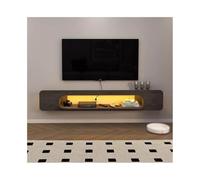 L3s9mPzVb4 Soporte para TV con Almacenamiento Soporte de TV Flotante con Luces LED, estantes Pared 1 Estante Abierto(Bruin)