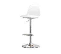 L3s9mPzVb4 Taburete de Bar Silla de Barra giratoria 360 Grados elevable (60-80 cm) Taburete Bar pie Alto con Asiento Cuero PU(Blanco)