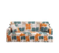 L6NqIAG 1/2/3/4 Seater Sofa Couch Cover with Skirt Washable Elastic Stretchable Easy Fit Universal Furniture Protector Funda del sofá(Color 29,2-Seater(145-185cm))