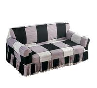 L6NqIAG 1pc Elastic Printed Sofa Slipcover with Skirt Couch Cover Furniture Protector Bedroom Living Room Home Decor Funda del sofá(Color 4,M)