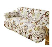 L6NqIAG 1pc Floral Printed Sofa Slipcover Elastic Couch Cover with Skirt Furniture Protector for Living Room Home Decor Funda del sofá(Color 8,L)