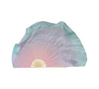 L6NqIAG Abanico de Danza del Vientre Abanico de Baile Gran tamaño 86 cm, Velo Plegable bambú Degradado, Pintado a Mano, Accesorios for espectáculos Danza del Vientre(Color 23,2pcs Right Hand)