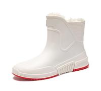 L6NqIAG Botas de Agua Hombre Botas de lluvia for hombre, cálidas, no extraíbles, botas informales, zapatos trabajo for chefs, algodón(Y9688-2 Beige,44 EU)