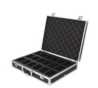 L6NqIAG Caja de Almacenamiento for Relojes de aleación de Aluminio con Rejilla Negra, 10/12/18, Caja de colección de Joyas, Caja de Reloj portátil de Gran Capacidad Caja Relojes(18 Slots Black)