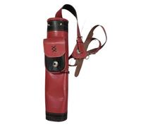 L6NqIAG Carcaj de Flecha Soporte for Flechas de Cuero con Lazo en la Parte Trasera del Hombro y Bolsa Grande Correas Hechas a Mano(Red 1)