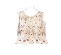 L6NqIAG Chaleco de punto de ganchillo hueco Chaleco bordado floral de punto abierto crochet for mujer