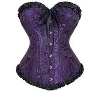 L6NqIAG Corsés para mujer Corsé Top Bustier Tallas Grandes Mujer Overbust Corselet Lace Up Floral Lencería Vintage(Color13,6XL)