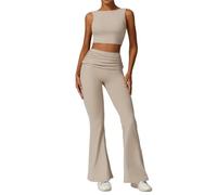 L6NqIAG Set de Yoga Mujer Conjunto de Yoga for Mujer, 2 uds., Ropa Entrenamiento Gimnasio for, Sujetador Push Up, Mallas Acampanadas Cintura Alta, Fitness Sexy(Color 3,XL)