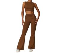 L6NqIAG Set de Yoga Mujer Conjunto de Yoga for Mujer, 2 uds., Ropa Entrenamiento Gimnasio for, Sujetador Push Up, Mallas Acampanadas Cintura Alta, Fitness Sexy(Color 4,XL)