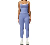 L6NqIAG Set de Yoga Mujer Traje de Yoga sin Costuras, Conjunto Deportivo 2 uds, Ropa Deportiva for Mujer, Sujetador, Mallas Cintura Alta, Pantalones Cortos, Equipo Gimnasio(White Blue Set-2,S)