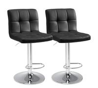 L6NqIAG Sillas Bar Juego de 2 taburetes Bar Cuero PU,Taburetes tapizados con Altura mostrador(Black)