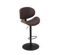 L6NqIAG Sillas Bar Juego de 2 taburetes Bar for encimera Cocina, sillas Barra Ajustables en Altura, giratorios Modernos con Asiento y Respaldo Madera Curvada(Brown)