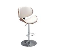 L6NqIAG Sillas Bar Juego de 2 taburetes Bar for encimera Cocina, sillas Barra Ajustables en Altura, giratorios Modernos con Asiento y Respaldo Madera Curvada(White)