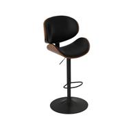L6NqIAG Sillas Bar Juego de 2 taburetes Bar for encimera Cocina, sillas Barra Ajustables en Altura, giratorios Modernos con Asiento y Respaldo Madera Curvada(Black)