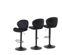 L6NqIAG Sillas Bar Juego de 3 taburetes Bar Modernos, giratorios Altura Ajustable Terciopelo, sillas mostrador Isla Cocina sin Brazos con Respaldo y reposapiés