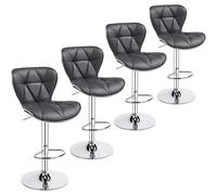 L6NqIAG Sillas Bar Taburetes De Bar Juego 4 Sillas Moda Giratorios Cuero PU Ajustables Silla con Respaldo Concha
