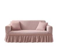 L6NqIAG Skirt 1/2/3/4 Seater Sofa Cover 90-300cm Full Package Single Universal Elastic Slipcovers for Four Seasons Funda del sofá(Pink,2 Seat (145-185cm))