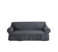 L6NqIAG Sofa Slipcover with Skirt Easy Fitted for Living Room Couch Cover Washable Elastic Funda del sofá(Dark Grey,3-Seater 170-230cm)