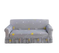L6NqIAG Stretchable Sofa Cover with Skirt Washable Furniture Protector Printed Slipcovers with Elastic Bottom for Living Room Funda del sofá(Color 18,3-Seater 190-230cm)