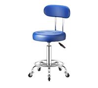 L6NqIAG Taburete con Ruedas Taburete Giratorio de Cuero sintético con Ruedas, Respaldo bajo, Altura Ajustable, for salón Trabajo, Dibujo y reposapiés(Color36)