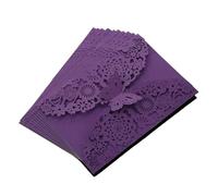 L6NqIAG Tarjetas de Boda 10pcs Wedding Invitation Card Flower Bithday Cards Invitations Laser Cut Party(Purple)
