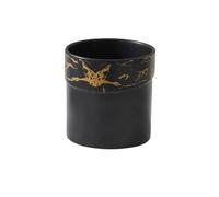 L6x2N9b5 Macetas Maceta cilíndrica pequeña, Maceta de cerámica Mesa con Orificio Drenaje, for habitación, balcón, Oficina, alféizar Ventana (4 Colores)(Negro)