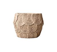 L6x2N9b5 Macetas Maceta con Textura Circular de Tejido en Relieve, macetas Cemento Mesa, Orificio Drenaje, for habitación, jardín, Oficina (2 tamaños)(Grande)