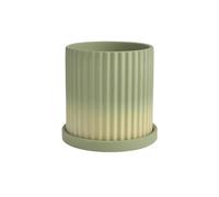 L6x2N9b5 Macetas Maceta de cerámica Color Verde Degradado, cilíndrica con Maceta a Rayas, for balcón, Sala Estar, jardín, Oficina, contenedor Plantas (6 tamaños)(XXL)