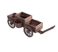 L6x2N9b5 Macetas Macetas giratorias de Madera Creativas Cuatro Ruedas, Carro Flores, Caja, Soporte Decorativo for for Patio Exterior