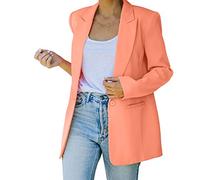 L9WEI Blazer Chaqueta de oficina para mujer, con solapa, ropa de exterior, chaqueta de un solo color, traje de oficina, chaqueta para mujer, blazer de negocios, oficina, primavera, otoño, traje