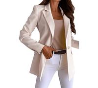 L9WEI Chaqueta de traje blazer para mujer, elegante, deportiva, de corte ajustado para el tiempo libre, chaqueta delgada blazerjacke, caqui, M