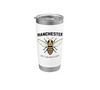 La abeja trabajadora de Manchester no mira hacia atrás con ira Vaso térmico de acero inoxidable de doble pared