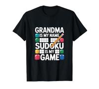 La Abuela es mi Nombre Sudoku es mi Juego Camiseta gráfica económica, Hombre, Negro, M