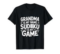 La Abuela es mi Nombre Sudoku es mi Juego Camiseta gráfica económica, Hombre, Negro, S
