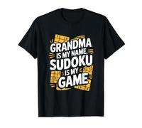 La Abuela es mi Nombre Sudoku es mi Juego Camiseta gráfica económica, Hombre, Negro, XL