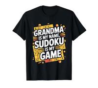 La Abuela es mi Nombre Sudoku es mi Juego Camiseta gráfica económica, Hombre, Negro, XL