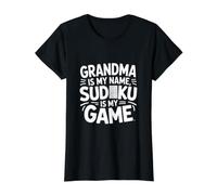 La Abuela es mi Nombre Sudoku es mi Juego Camiseta gráfica económica, Mujer, Negro, M