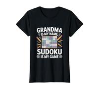 La Abuela es mi Nombre Sudoku es mi Juego Camiseta gráfica económica, Mujer, Negro, S