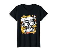 La Abuela es mi Nombre Sudoku es mi Juego Camiseta gráfica económica, Mujer, Negro, S