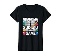 La Abuela es mi Nombre Sudoku es mi Juego Camiseta gráfica económica, Mujer, Negro, XL