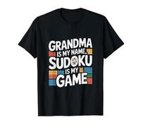 La Abuela es mi Nombre Sudoku es mi Juego Divertido Camiseta gráfica económica, Hombre, Negro, M