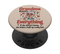 La Abuela Sabe Todo Divertido Abuelos Familia Nonna PopSockets PopGrip Adhesivo