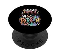 La aceptación del Autismo no es un Rompecabezas Neurodiversidad Autista PopSockets PopGrip Adhesivo