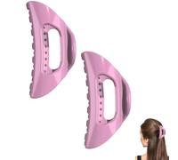 La acogedora pinza de clip para mujer, suave y flexible para mujer, garra ligera antideslizante para cabello grueso o fino, cómoda horquilla de uso diario para todo tipo de cabello (2 unidades x rosa)