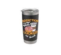 La adicción nunca ha parecido masa de café dulce y donas Vaso térmico de acero inoxidable de doble pared