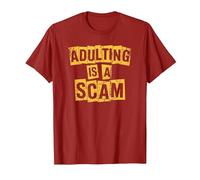 La adultez es una estafa, Humor Divertido y sarcástico para Adultos Adultar Camiseta, Hombre, Arándano, L